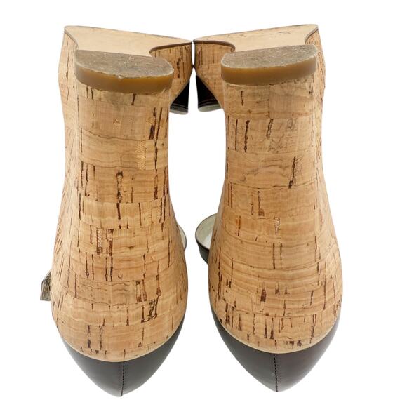 Guess Platform Cork Wedge Strappy Sandal Heels in Brown Patent Leather Size 10 - Picture 8 of 10